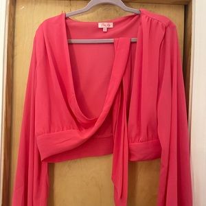 Pink Lily Wrap Top